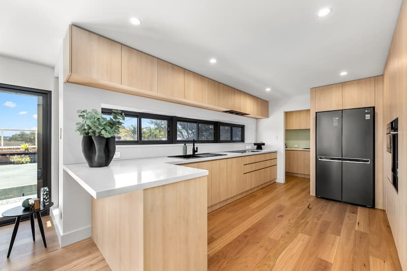 Natural wood kitchen design