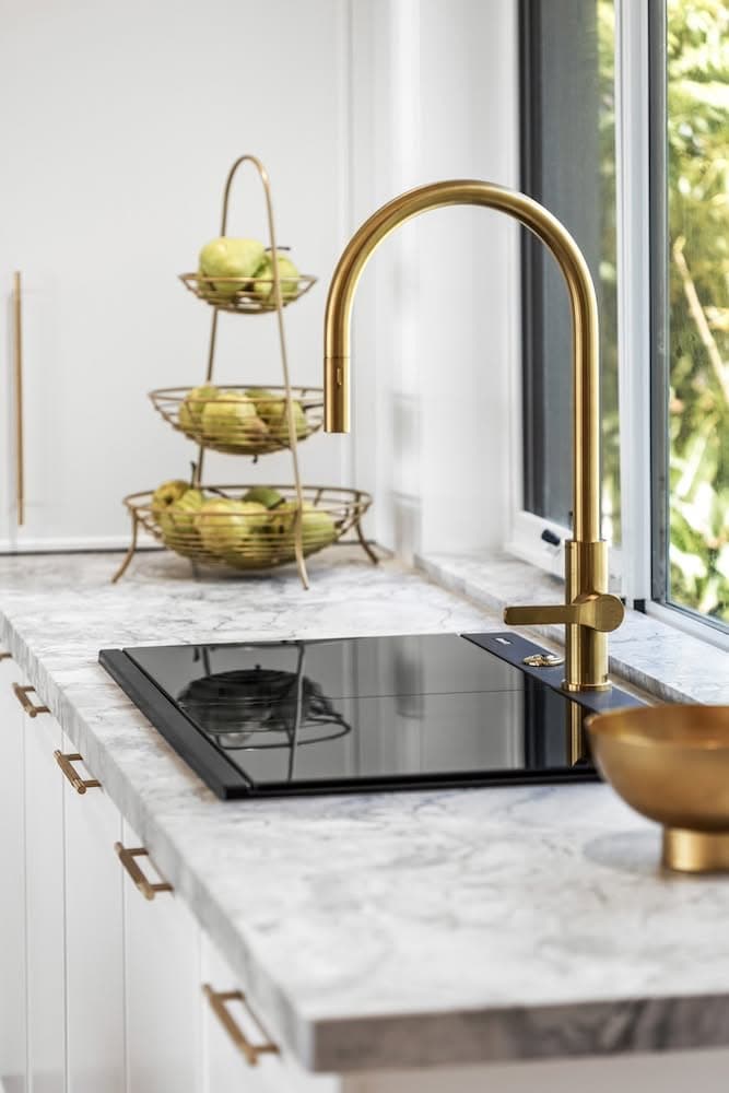 Gold kitchen tap design