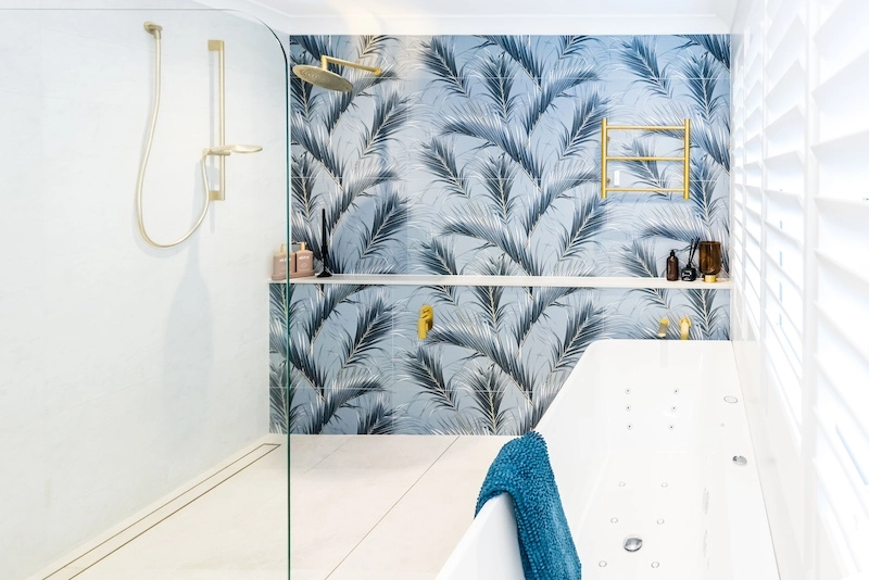 Transform your bathroom with a bold, tropical design. Elevate your space today with Dura Group's custom renovation solutions. Contact us now!